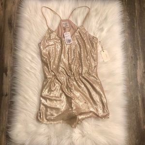 NWT Forever 21 gold romper